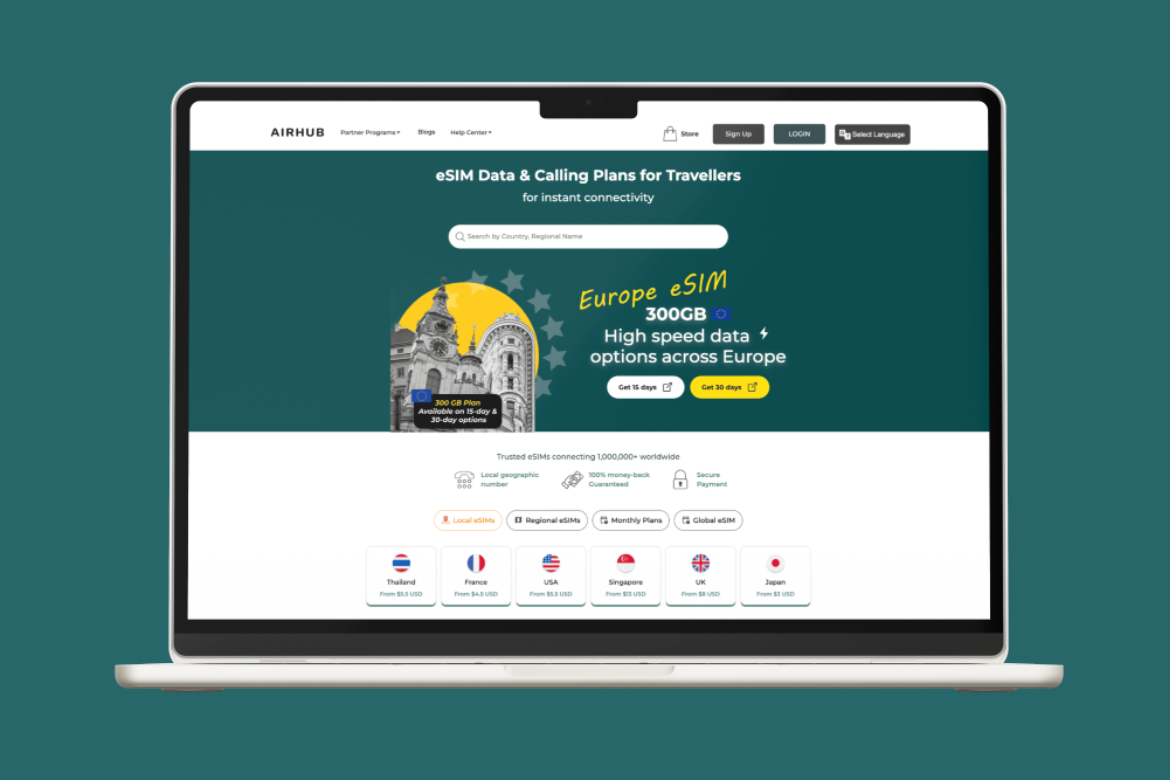 Airhub laptop screen