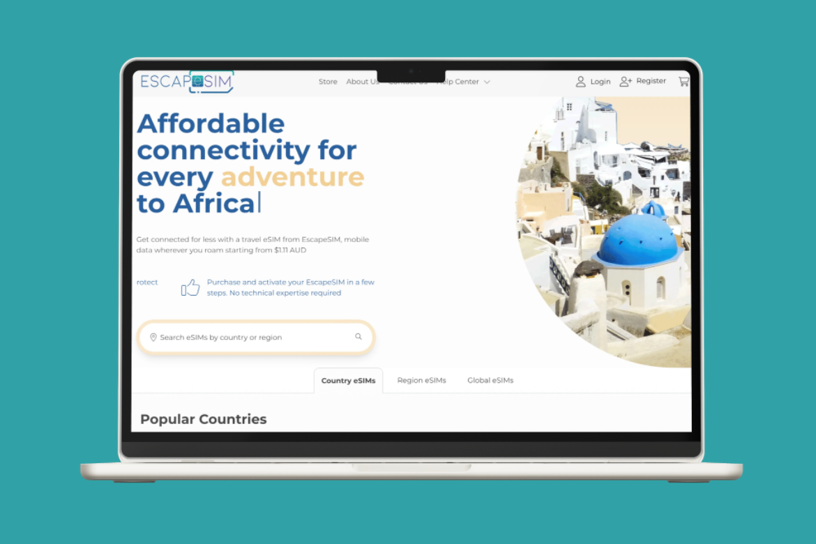 EscapeSIM laptop screen