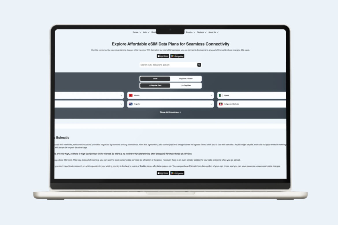 Esimatic laptop screen
