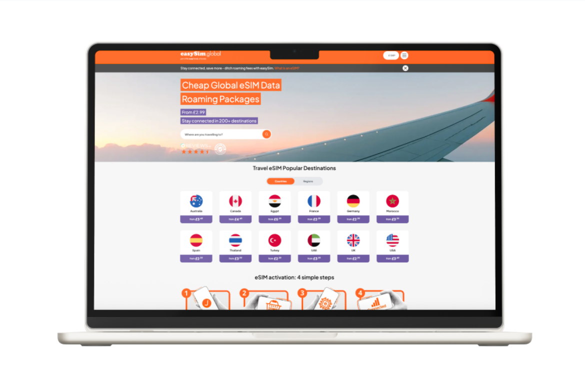 easySim laptop screen