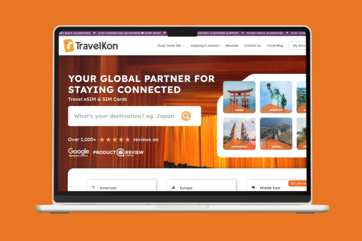 TravelKon laptop screen